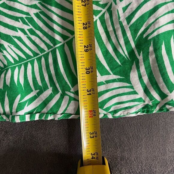 ELIZA J Tropical Linen Dress, Fit and Flare,  Midi length, green, size 12 - Picture 15 of 16